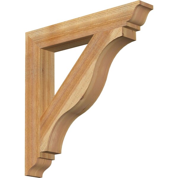 Ekena Millwork Funston Traditional Rough Sawn Bracket, Western Red Cedar, 4"W x 28"D x 28"H BKT04X28X28FST01RWR - main